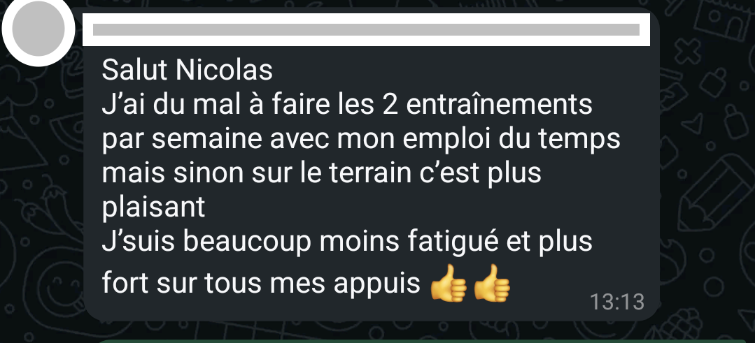 Message d'un joueur suivi