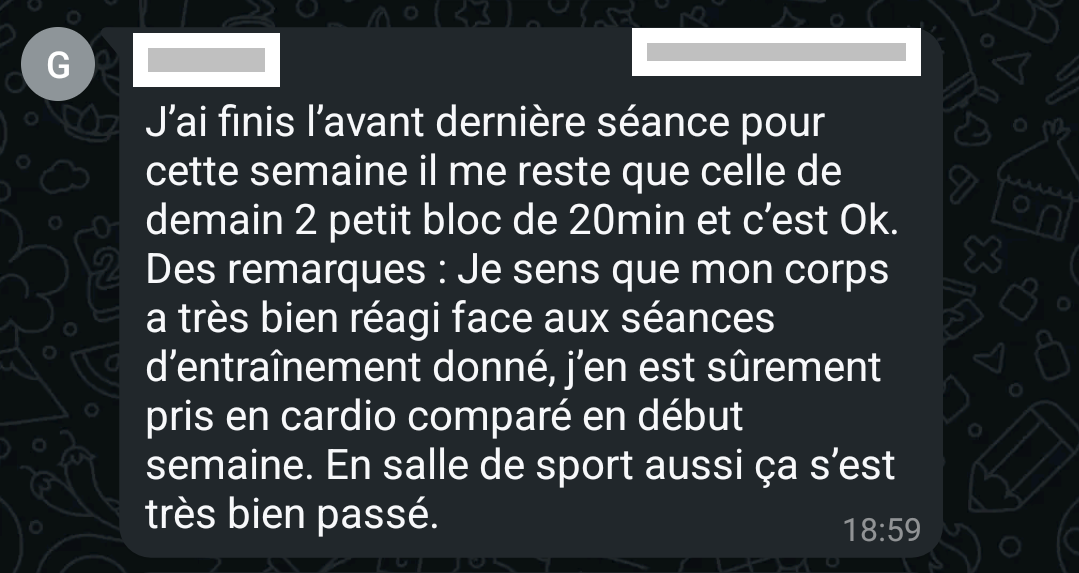 Message d'un joueur suivi