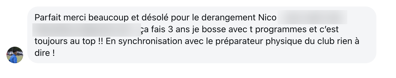 Message d'un joueur suivi depuis 3 ans
